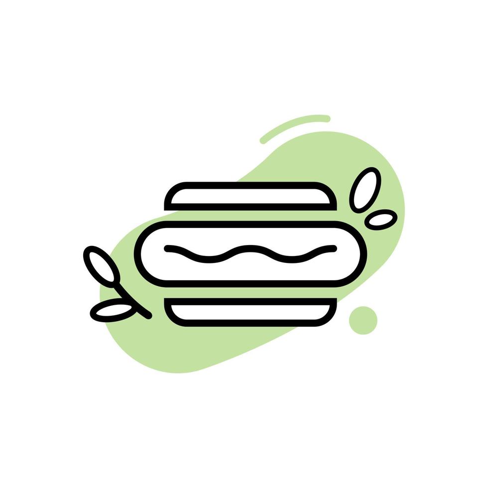 icône de viande à base de plantes. hot-dog dessin au trait. vecteur