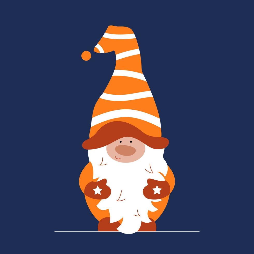 gnome de noël sur fond bleu. vecteur