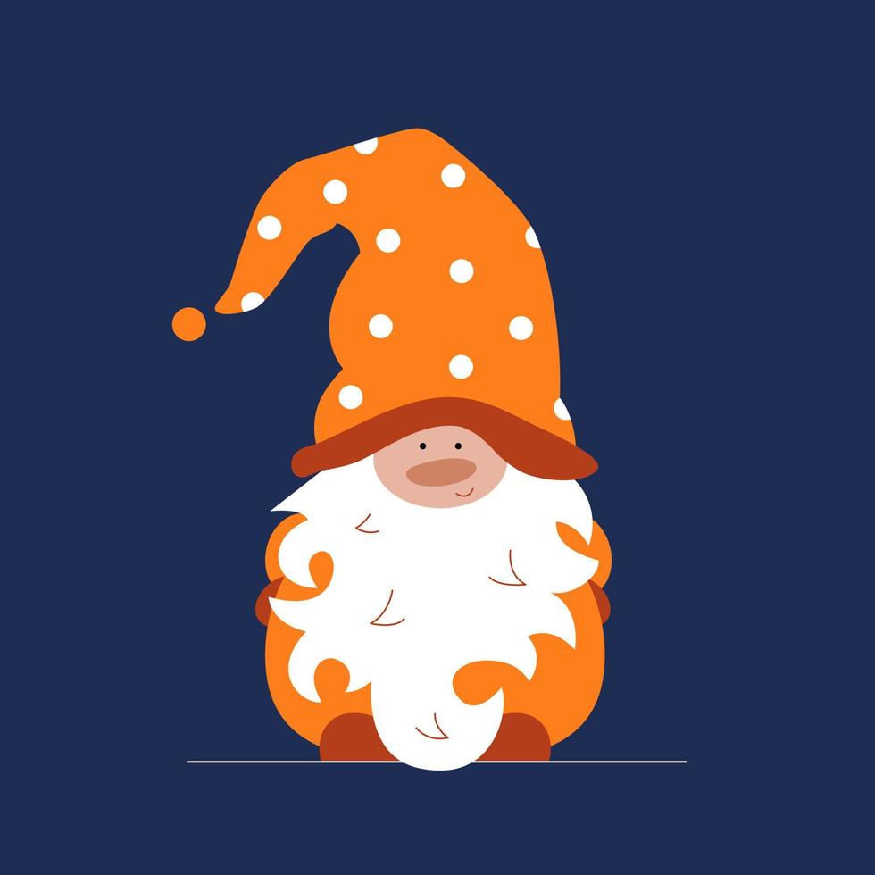 gnome de noël sur fond bleu. vecteur