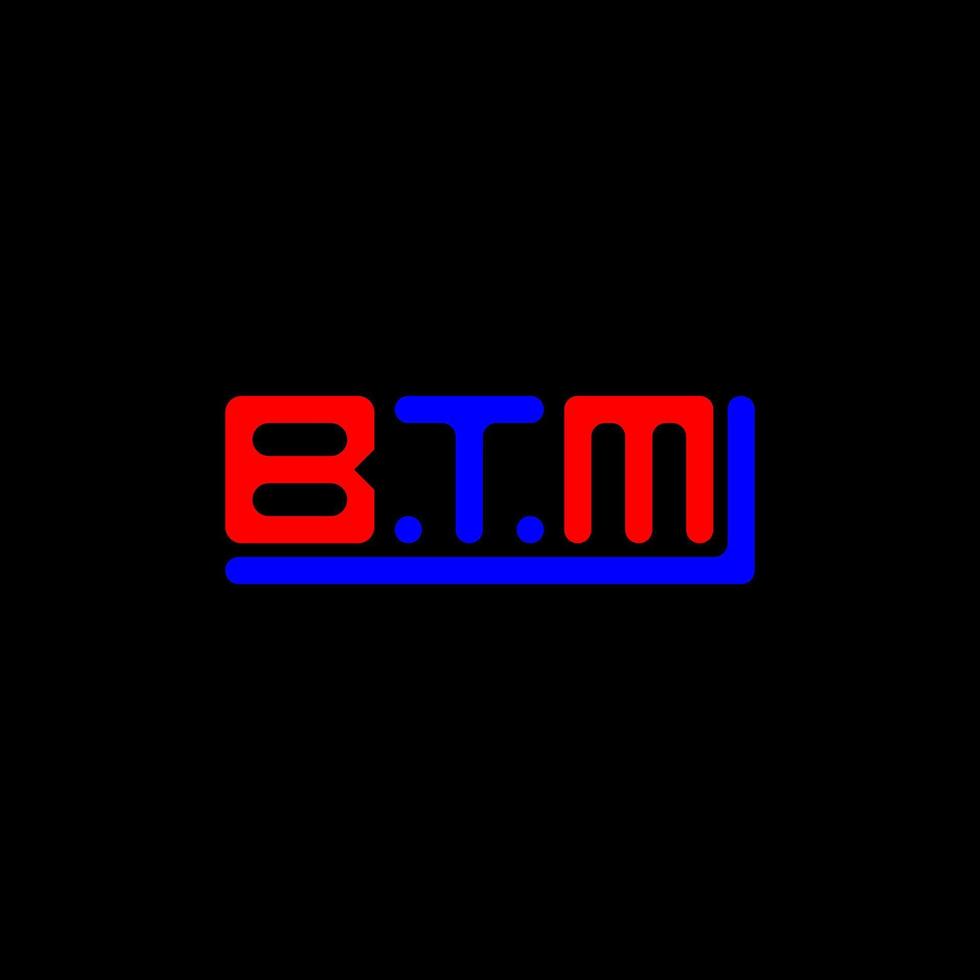conception créative du logo lettre btm avec graphique vectoriel, logo btm simple et moderne. vecteur