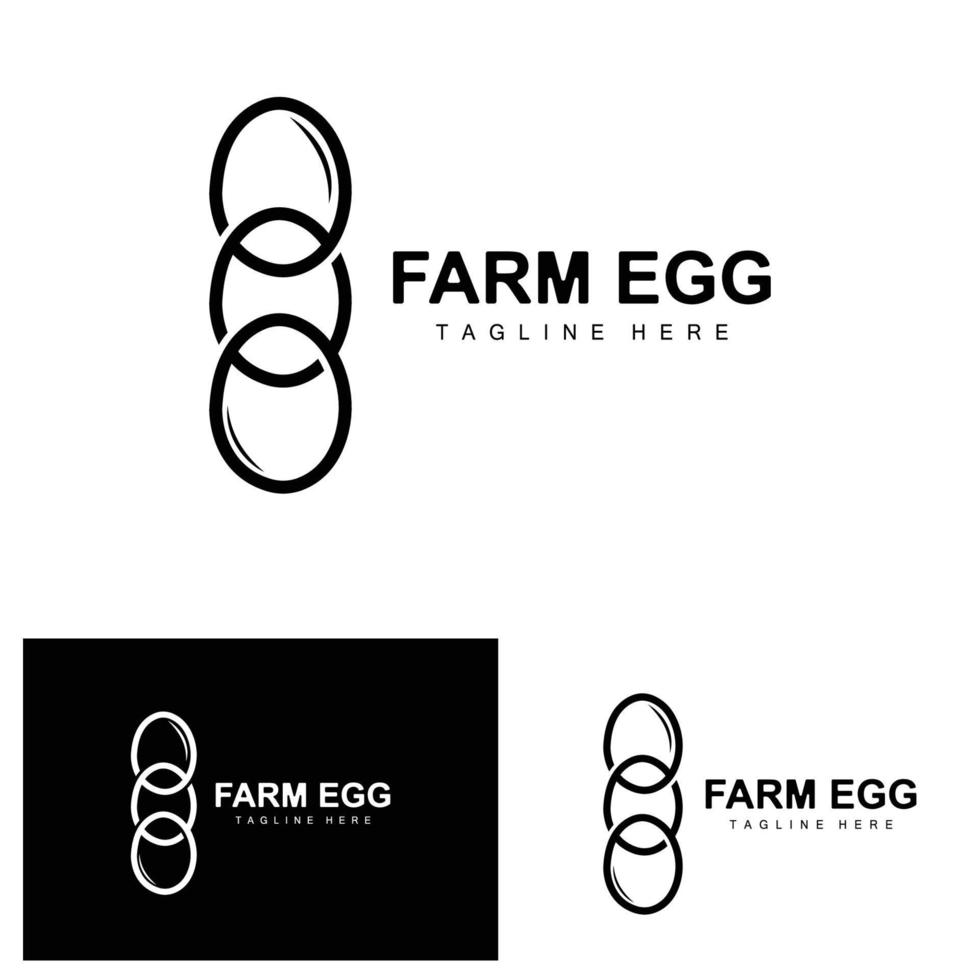 logo d'oeuf, conception de ferme d'oeufs, logo de poulet, vecteur de nourriture asiatique