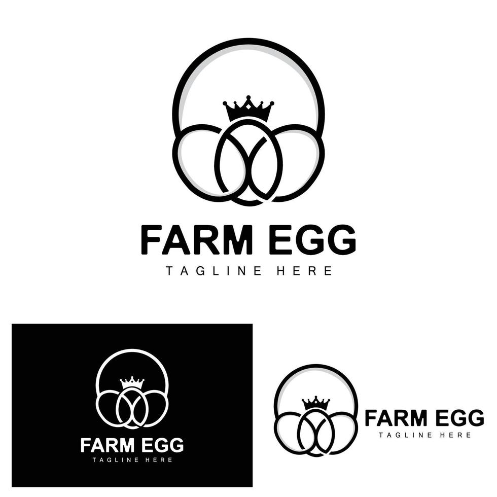 logo d'oeuf, conception de ferme d'oeufs, logo de poulet, vecteur de nourriture asiatique