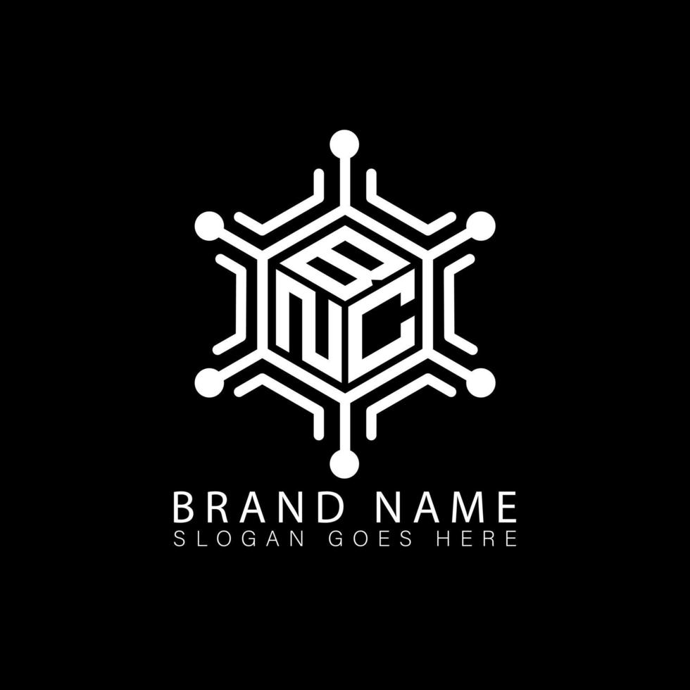 bnc creative technology monogramme initiales lettre logo concept. bnc création de logo de lettre de polygone vectoriel plat abstrait moderne unique bnc.