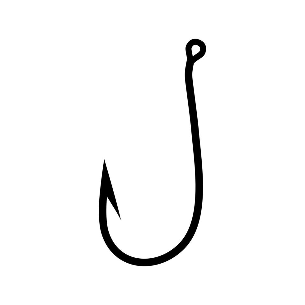 vecteur d'icône de crochet de pêche. signe d'illustration de pêche. symbole ou logo de poisson.