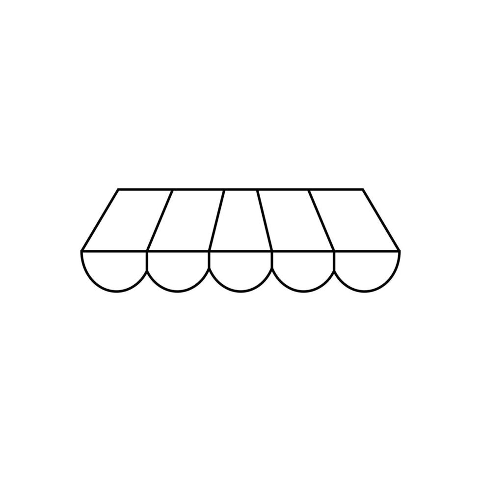 vecteur d'icône d'auvent à rayures. signe d'illustration de canopée de vitrine. symbole ou logo d'auvent.