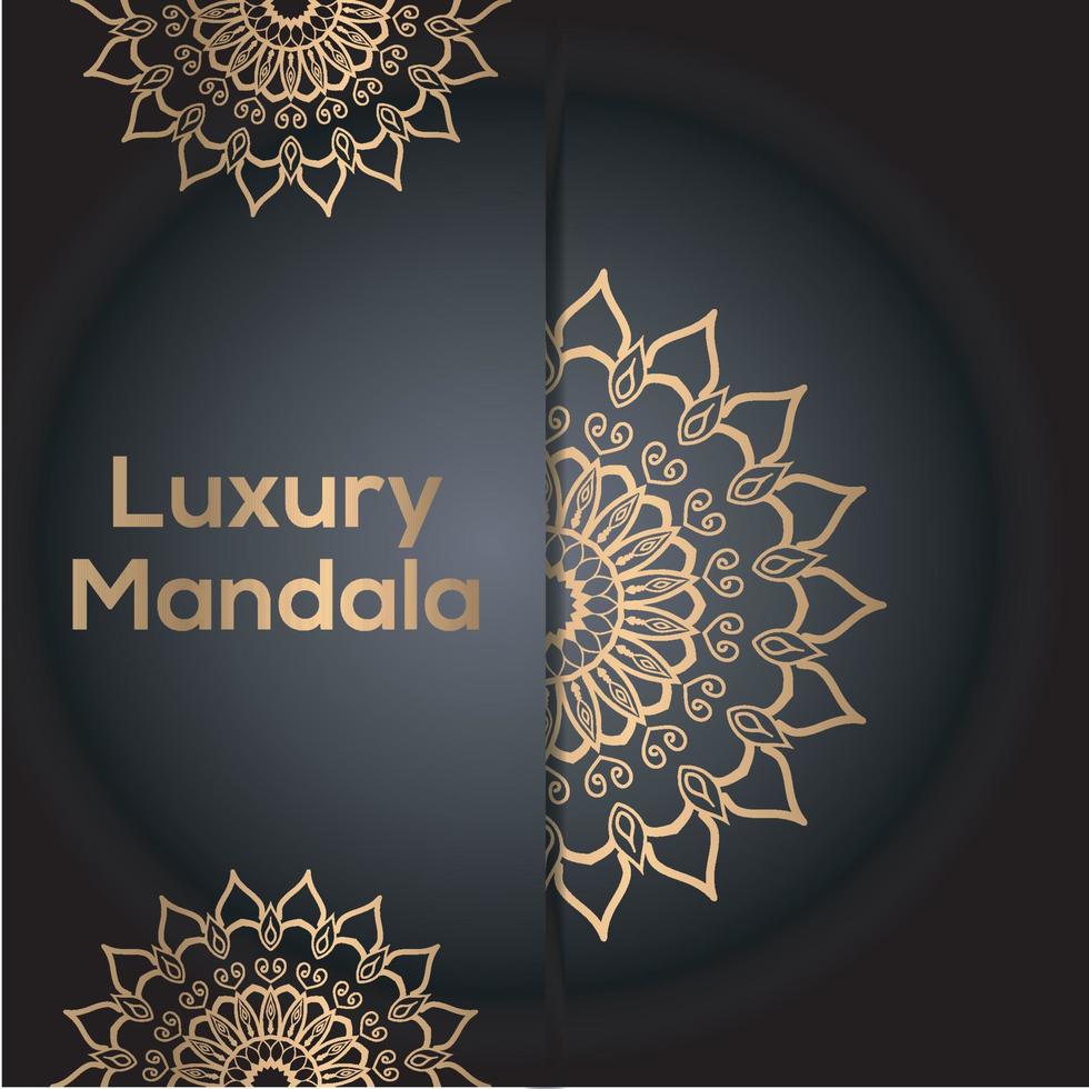 conception de mandala ornemental de fond de luxe vecteur