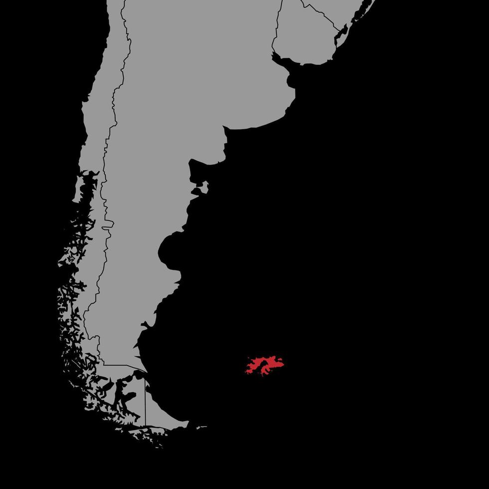 épinglez la carte avec le drapeau des îles falkland sur la carte du monde. illustration vectorielle. vecteur