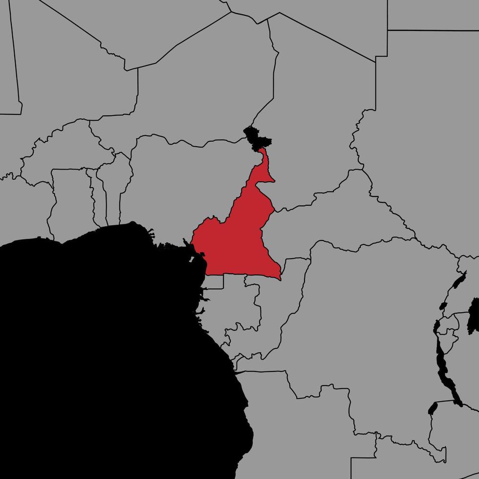 épinglez la carte avec le drapeau camerounais sur la carte du monde.  illustration vectorielle. 10794266 Art vectoriel chez Vecteezy