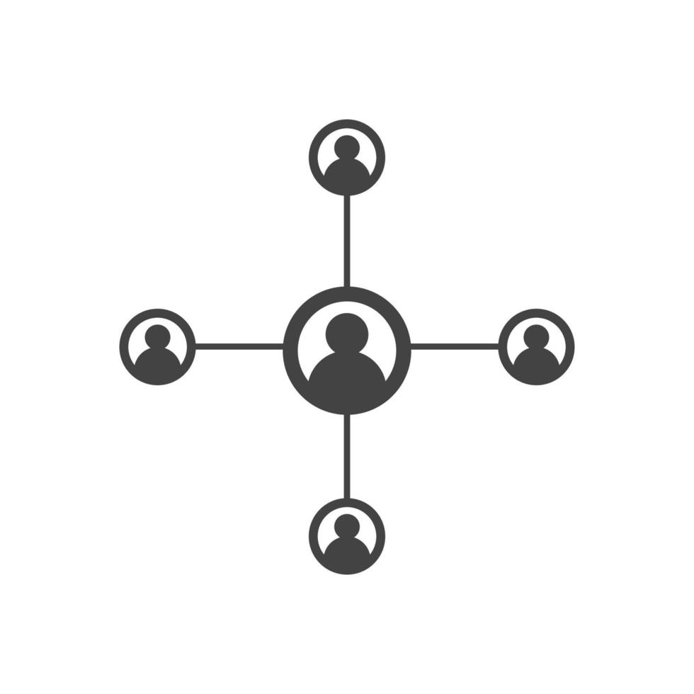 réseau de personnes et icône sociale vecteur