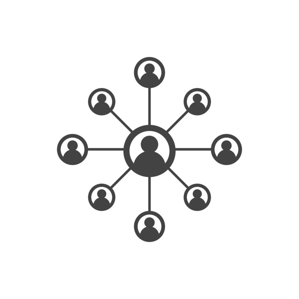 réseau de personnes et icône sociale vecteur