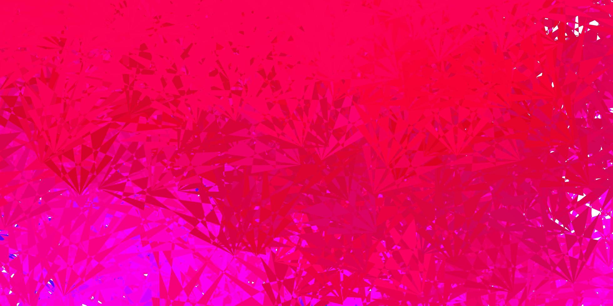 toile de fond de vecteur rose foncé avec des triangles, des lignes.