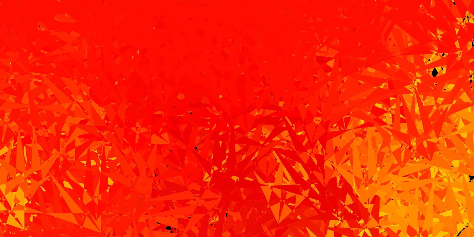 texture de vecteur orange clair avec des triangles aléatoires.