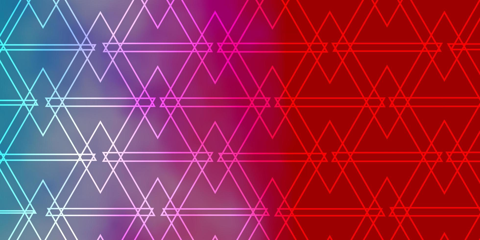 modèle vectoriel bleu clair, rouge avec des lignes, des triangles.