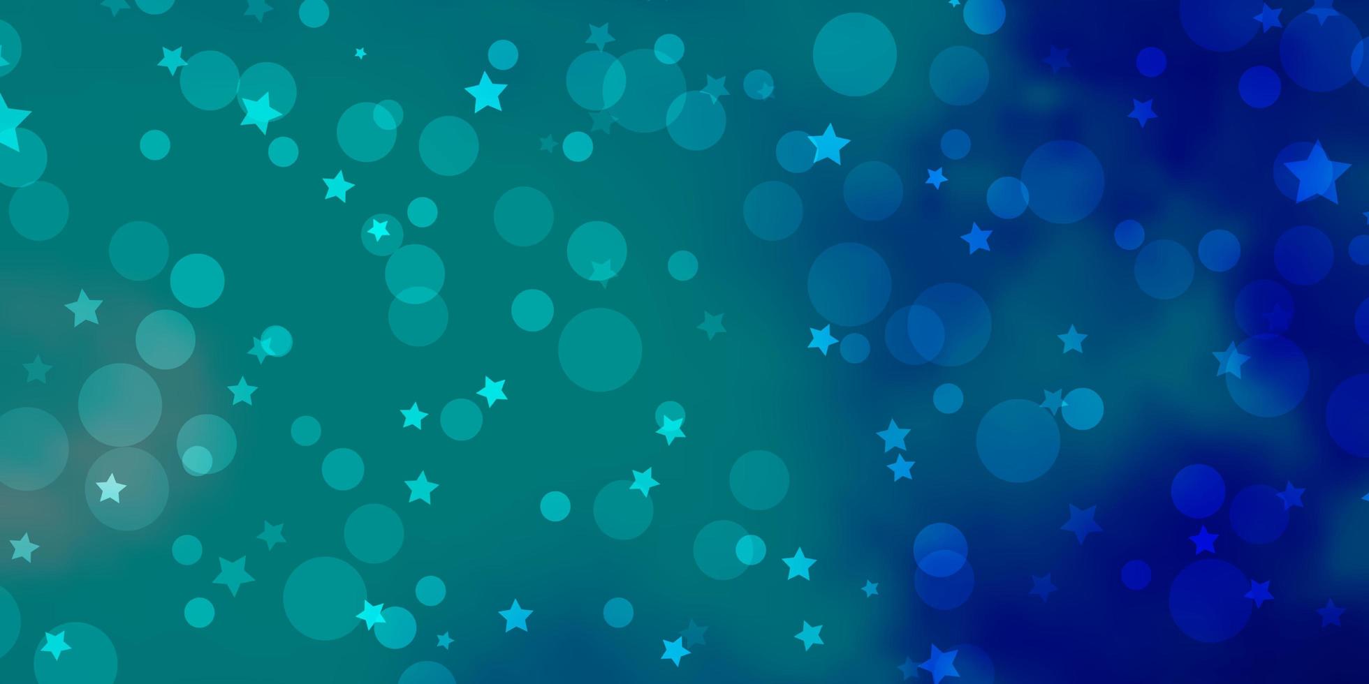 fond de vecteur bleu clair, vert avec des cercles, des étoiles