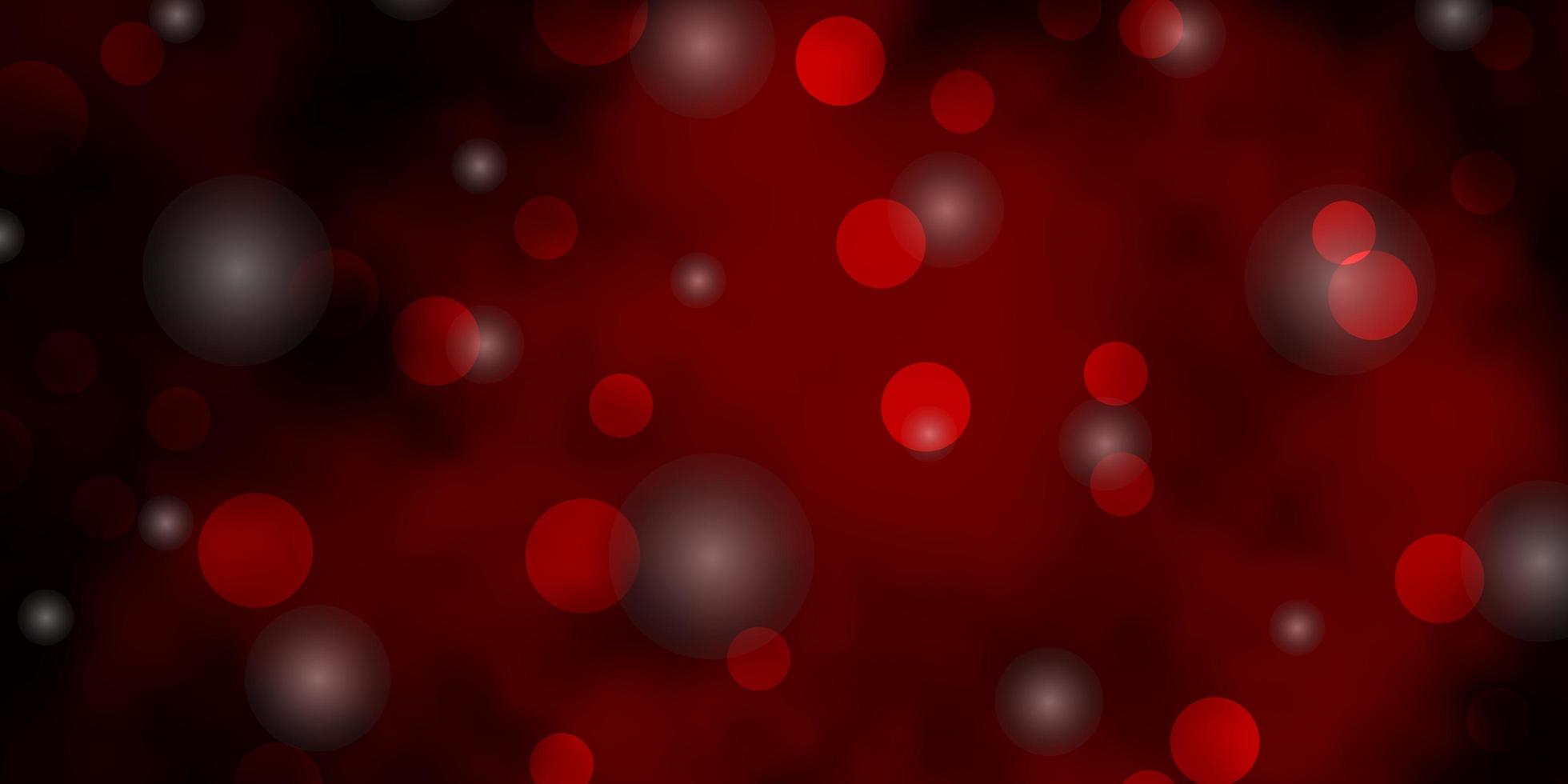 texture de vecteur rouge foncé avec des cercles, des étoiles.