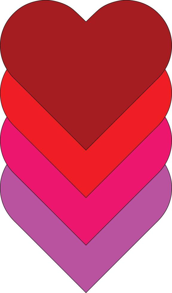 graphique vectoriel de coeur ovderlapping saint valentin