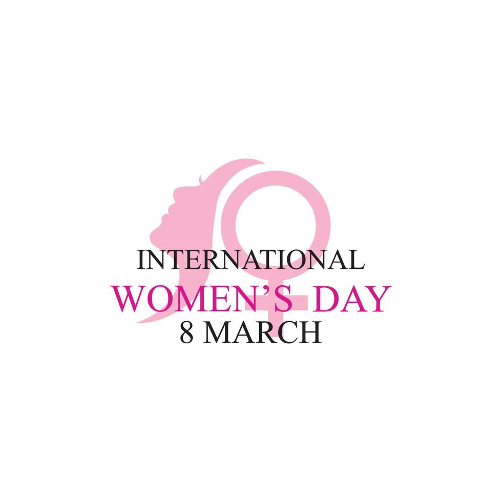 mot international happy women day logo illustration design vecteur