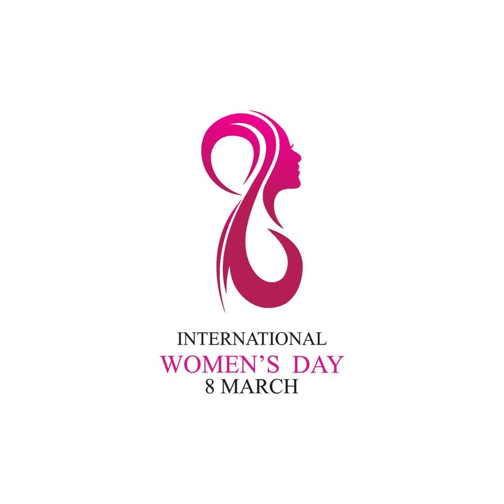 mot international happy women day logo illustration design vecteur