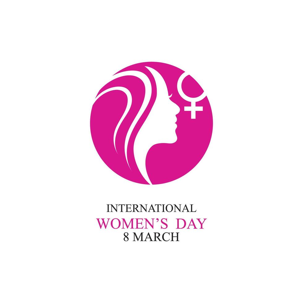 mot international happy women day logo illustration design vecteur