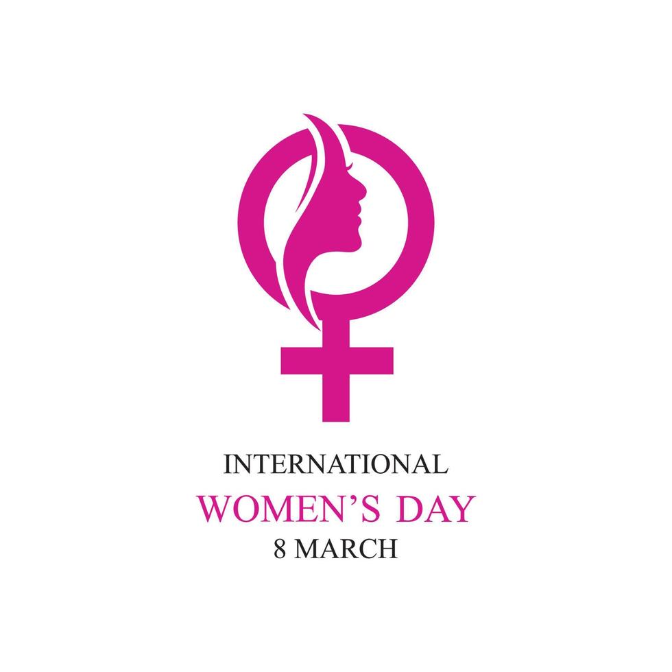 mot international happy women day logo illustration design vecteur