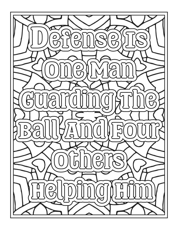 livre de coloriage de citations de basket-ball vecteur