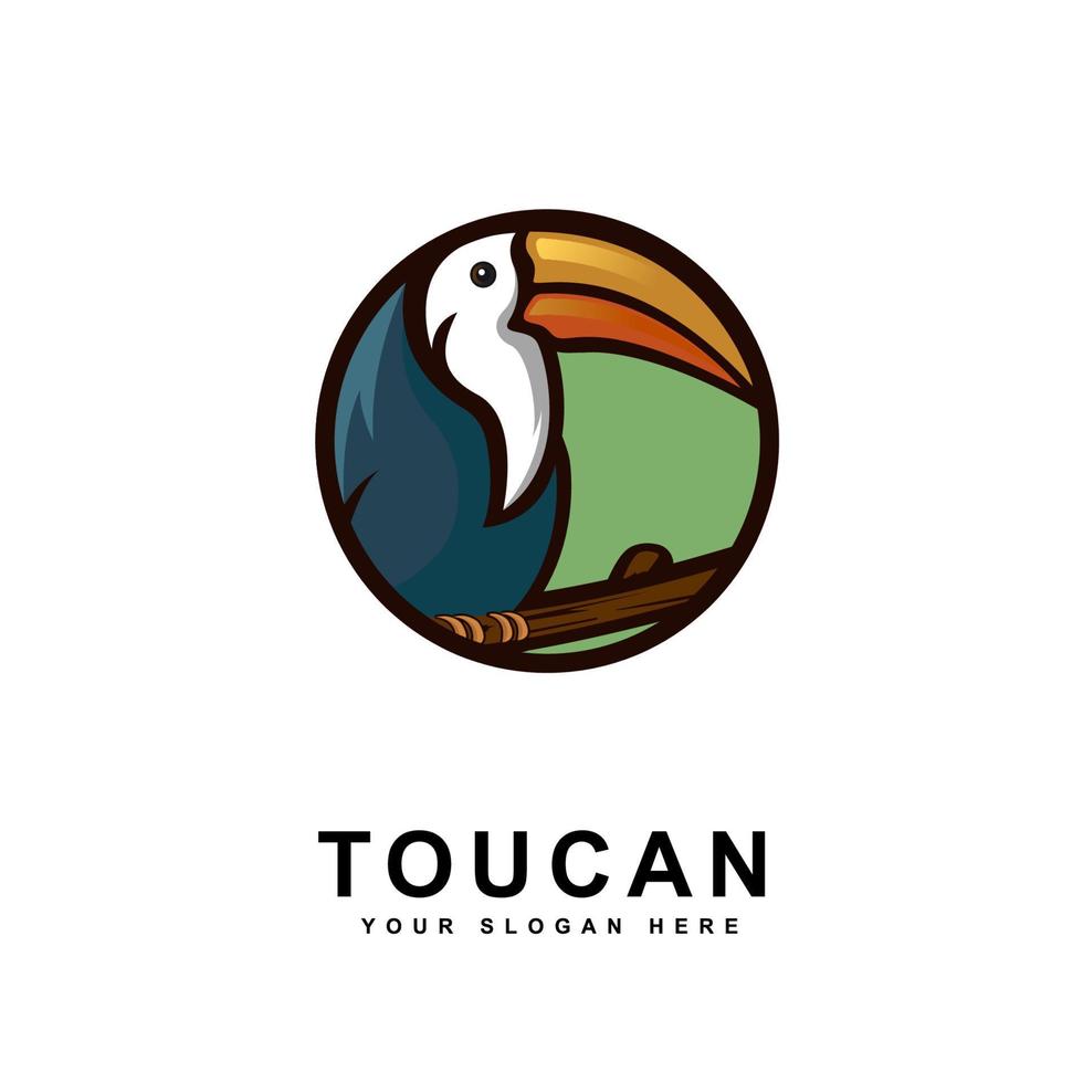 création de logo de mascotte d'oiseau toucan avec un style de concept d'illustration moderne vecteur