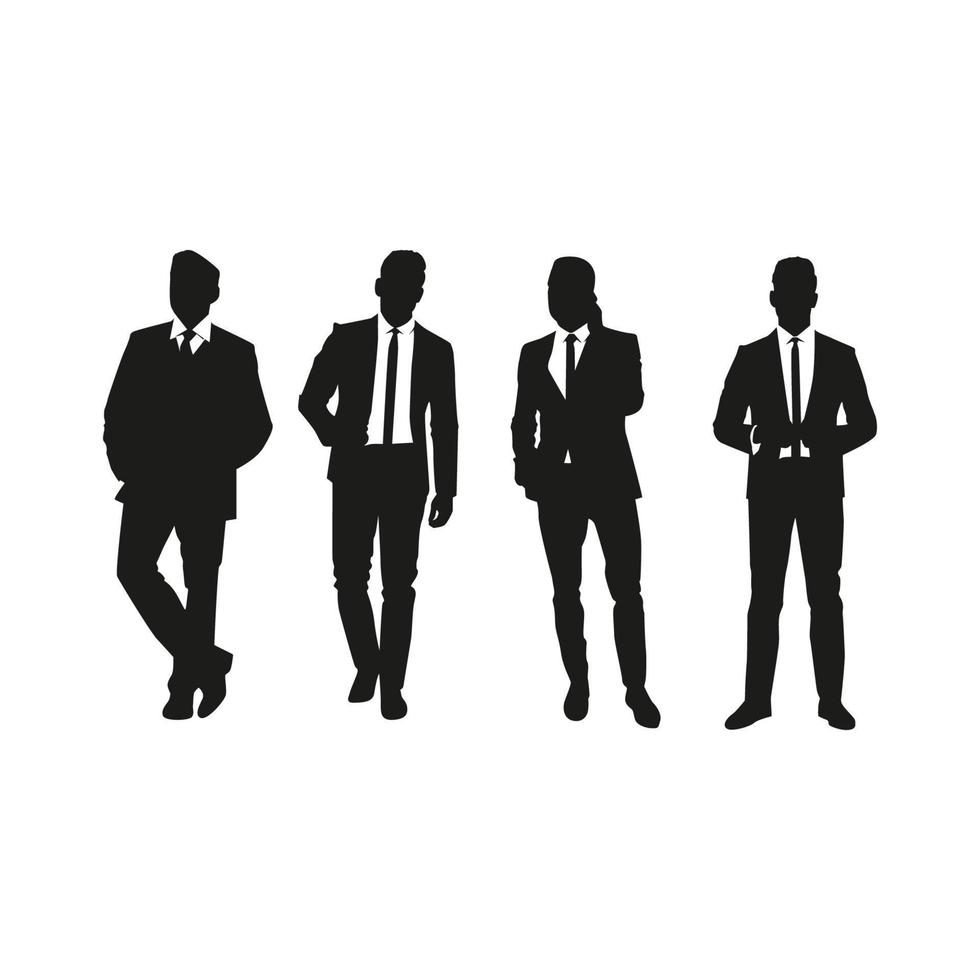 silhouette dans le style d'homme de bureau vecteur