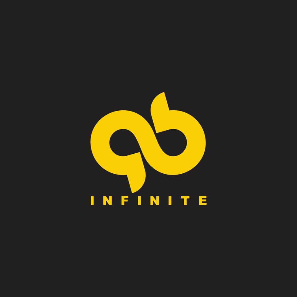 ab simple symbole infini conception géométrique linéaire logo vecteur