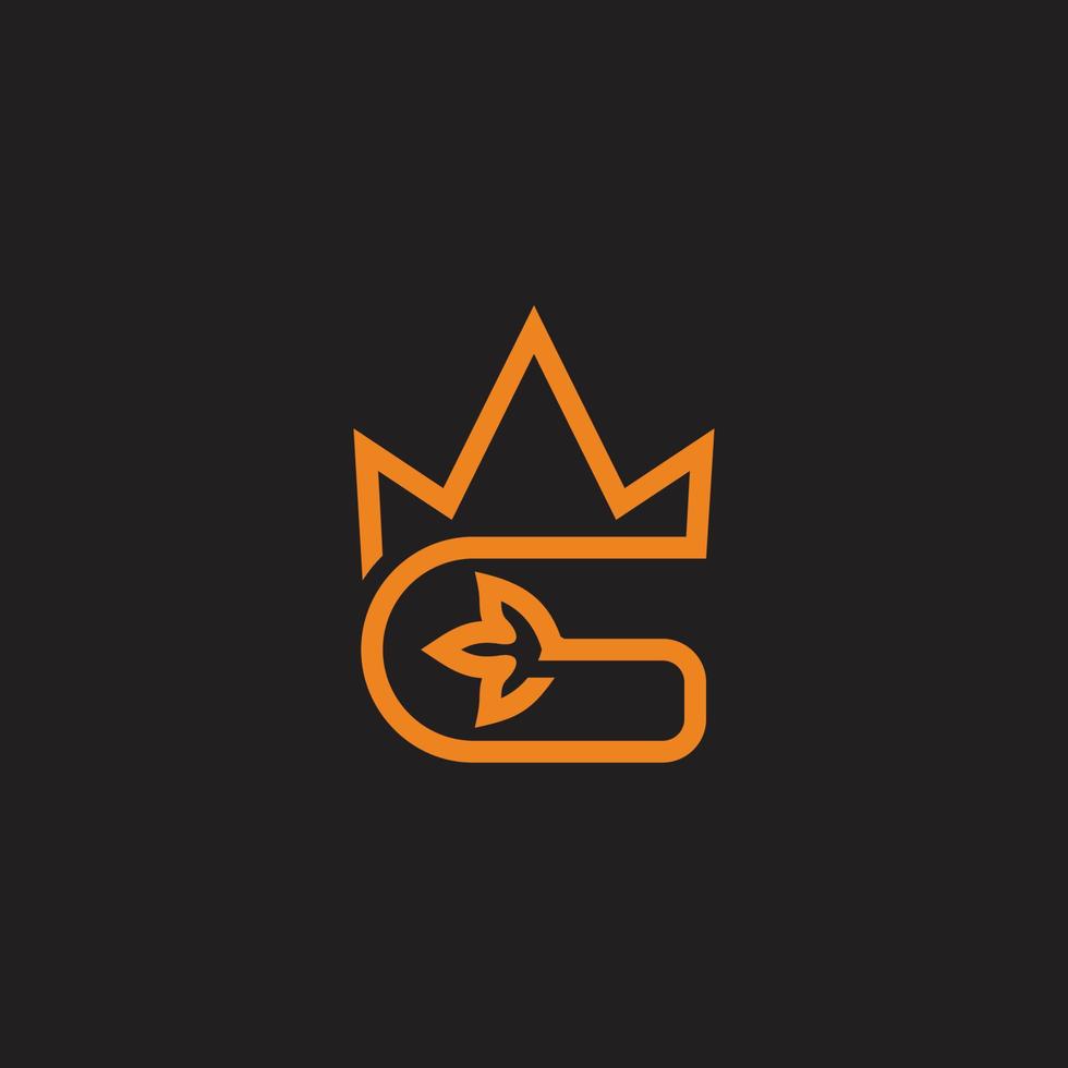 lettre g roi couronne d'or vecteur logo
