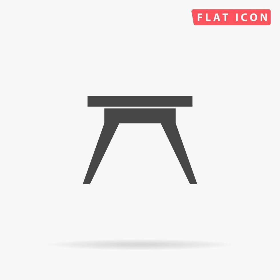 petite table. symbole plat noir simple avec ombre sur fond blanc. pictogramme d'illustration vectorielle vecteur