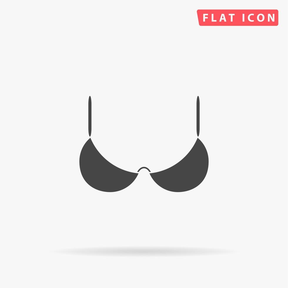 soutien-gorge. symbole plat noir simple avec ombre sur fond blanc. pictogramme d'illustration vectorielle vecteur