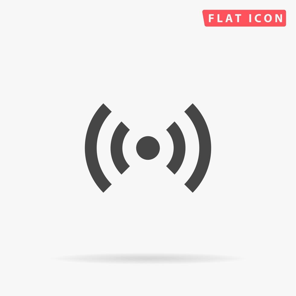 wifi plat. symbole plat noir simple avec ombre sur fond blanc. pictogramme d'illustration vectorielle vecteur