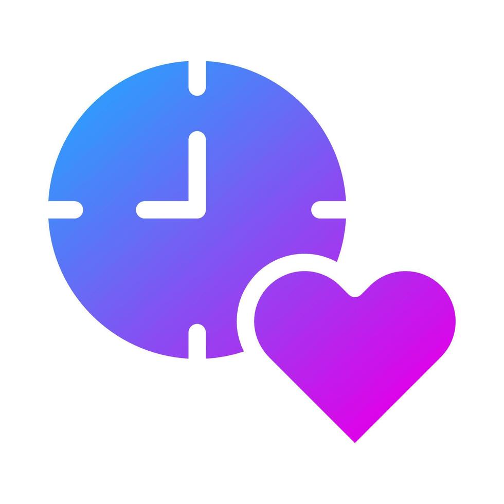 icône d'horloge style violet solide valentine illustration vecteur élément et symbole parfait.