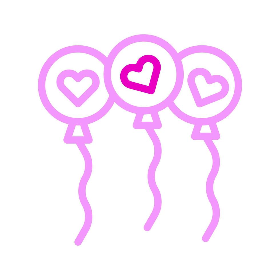 ballon icône duocolor rose style valentine illustration vecteur élément et symbole parfait.