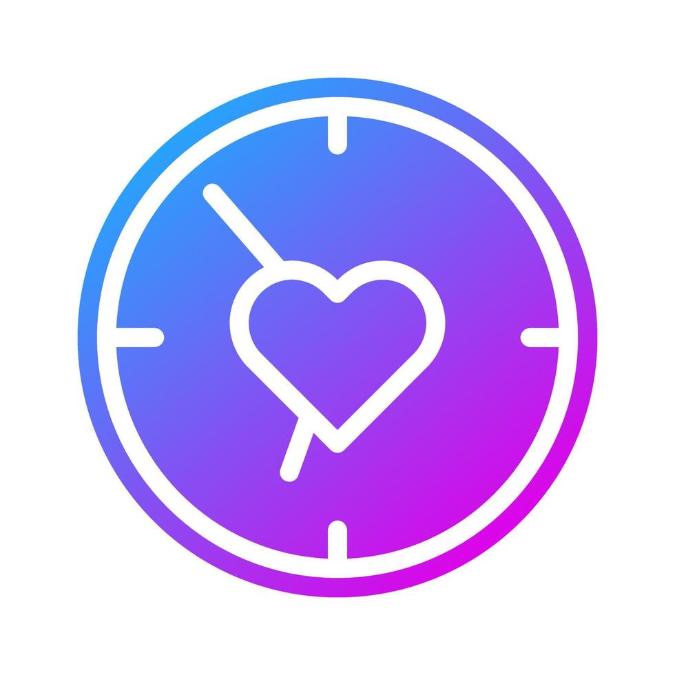 icône d'horloge style violet solide valentine illustration vecteur élément et symbole parfait.