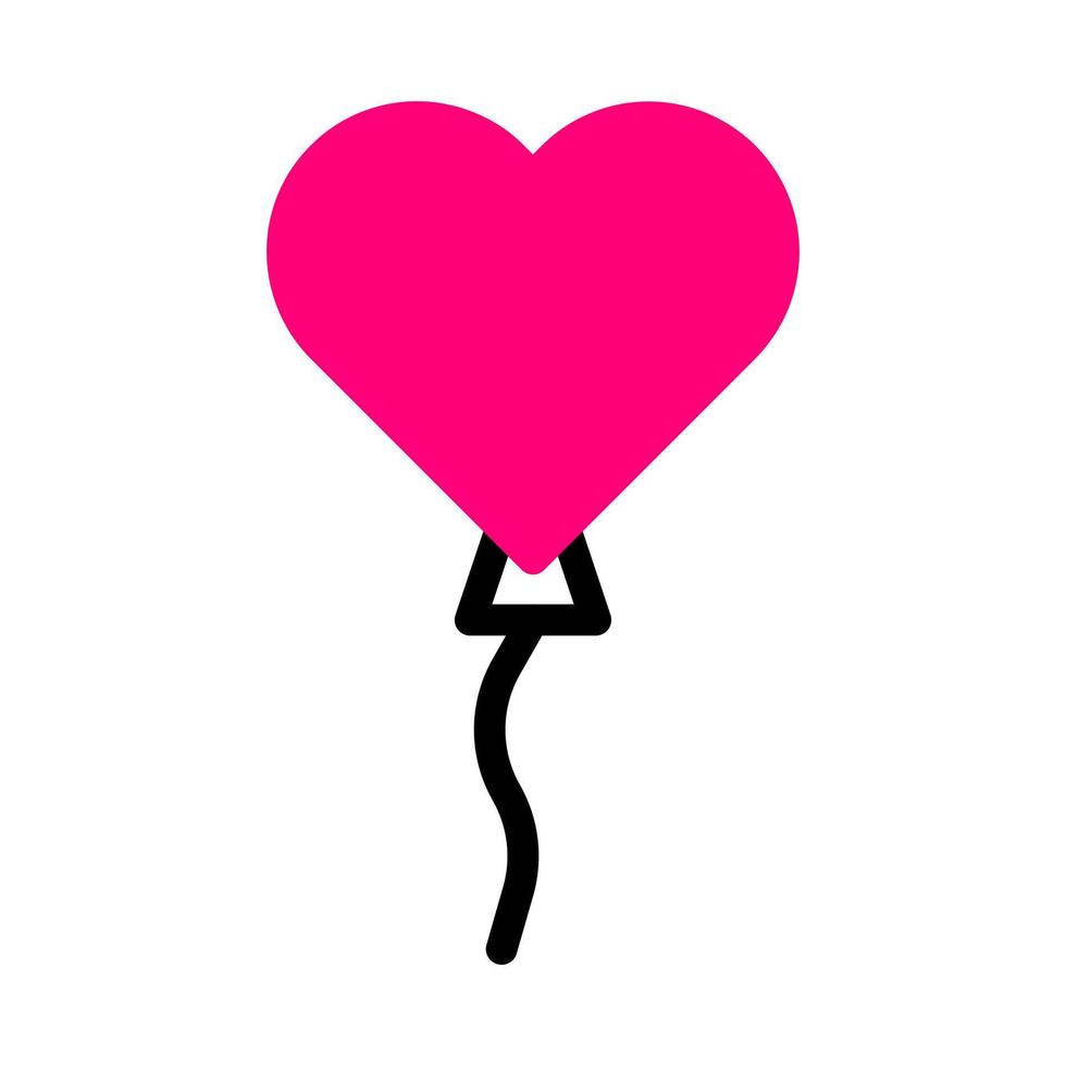 ballon icône duotone rouge noir style valentine illustration vecteur élément et symbole parfait.