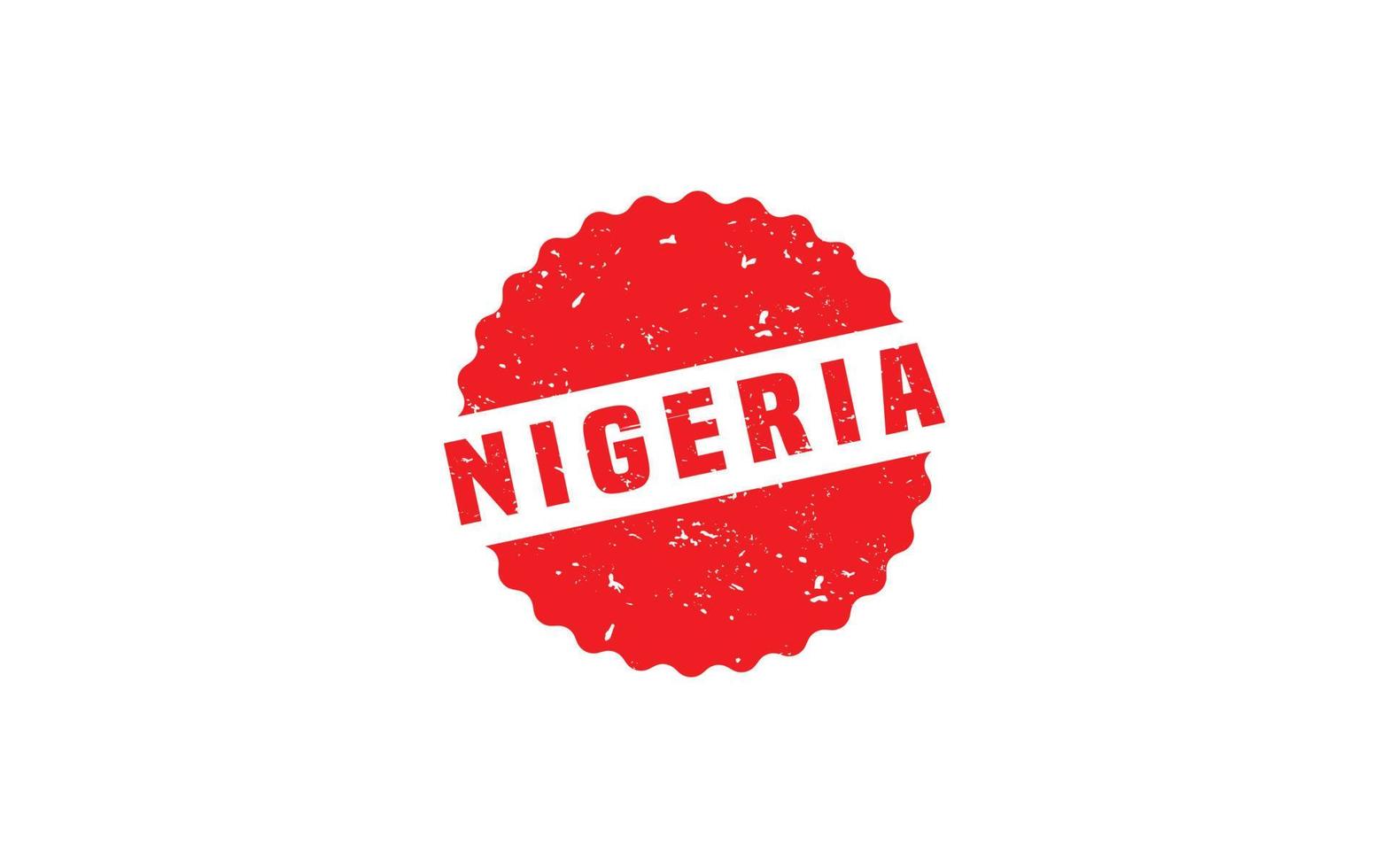 Caoutchouc de timbre du Nigeria avec style grunge sur fond blanc vecteur