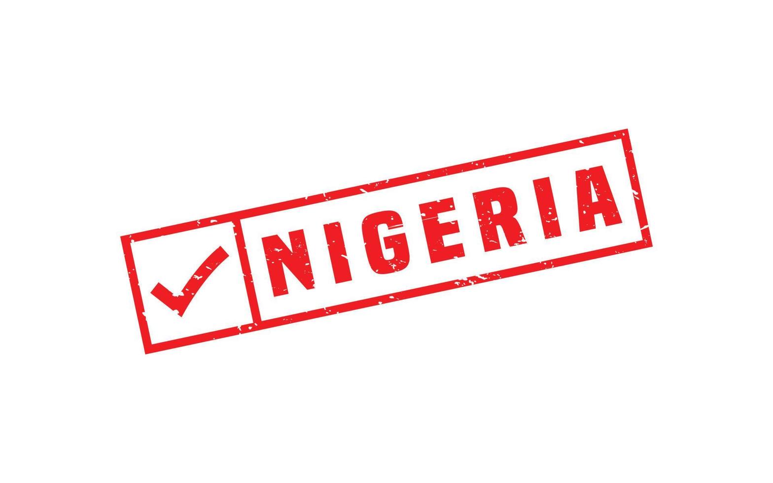 Caoutchouc de timbre du Nigeria avec style grunge sur fond blanc vecteur