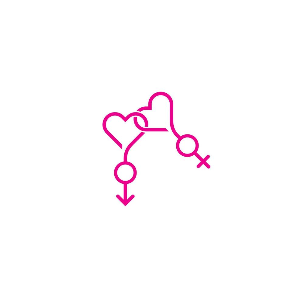 symbole de genre avec modèle d'icône de vecteur d'amour