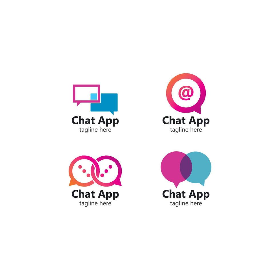 bulle de dialogue pour l'application de chat. création de logo vectoriel. notion d'entreprise vecteur