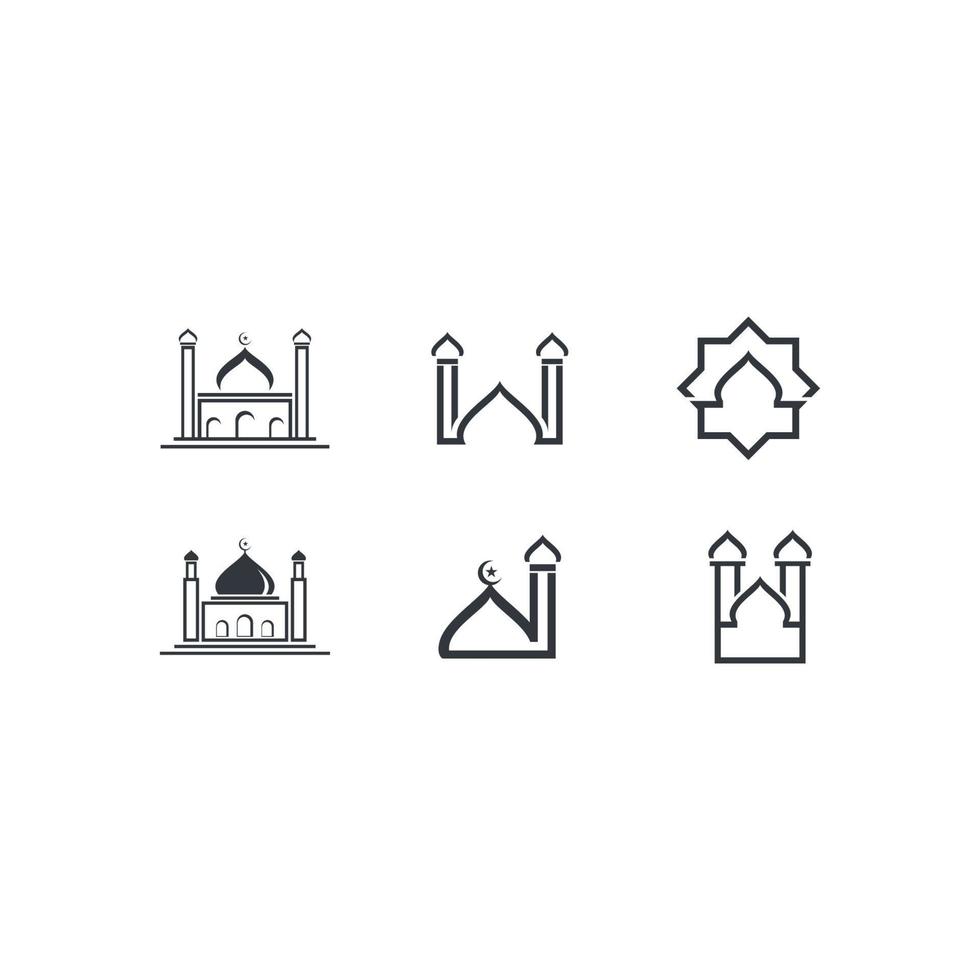 Conception d'illustration vectorielle d'icône musulmane de mosquée vecteur