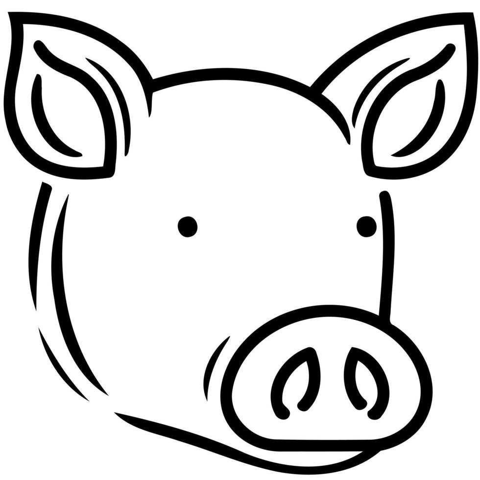 cochon animal de ferme ferme mammifère tête vecteur
