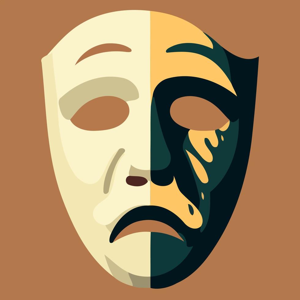 objet masque de théâtre dramatique vecteur