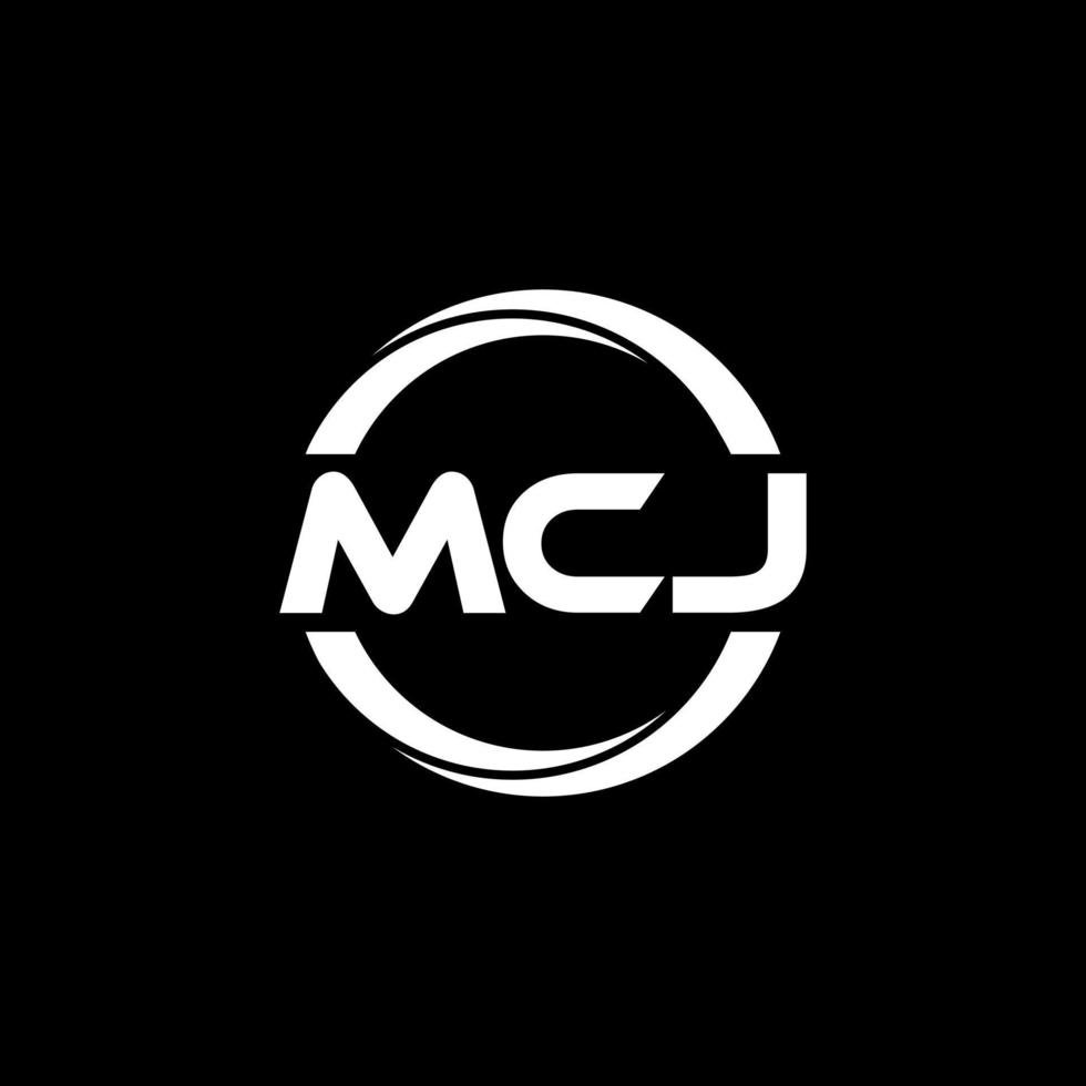 création de logo de lettre mcj en illustration. logo vectoriel, dessins de calligraphie pour logo, affiche, invitation, etc. vecteur