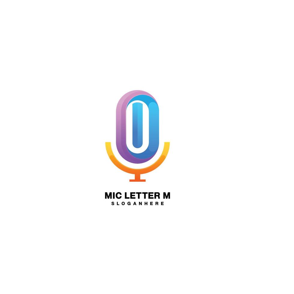 micro avec modèle de conception de combinaison de logo lettre o vecteur