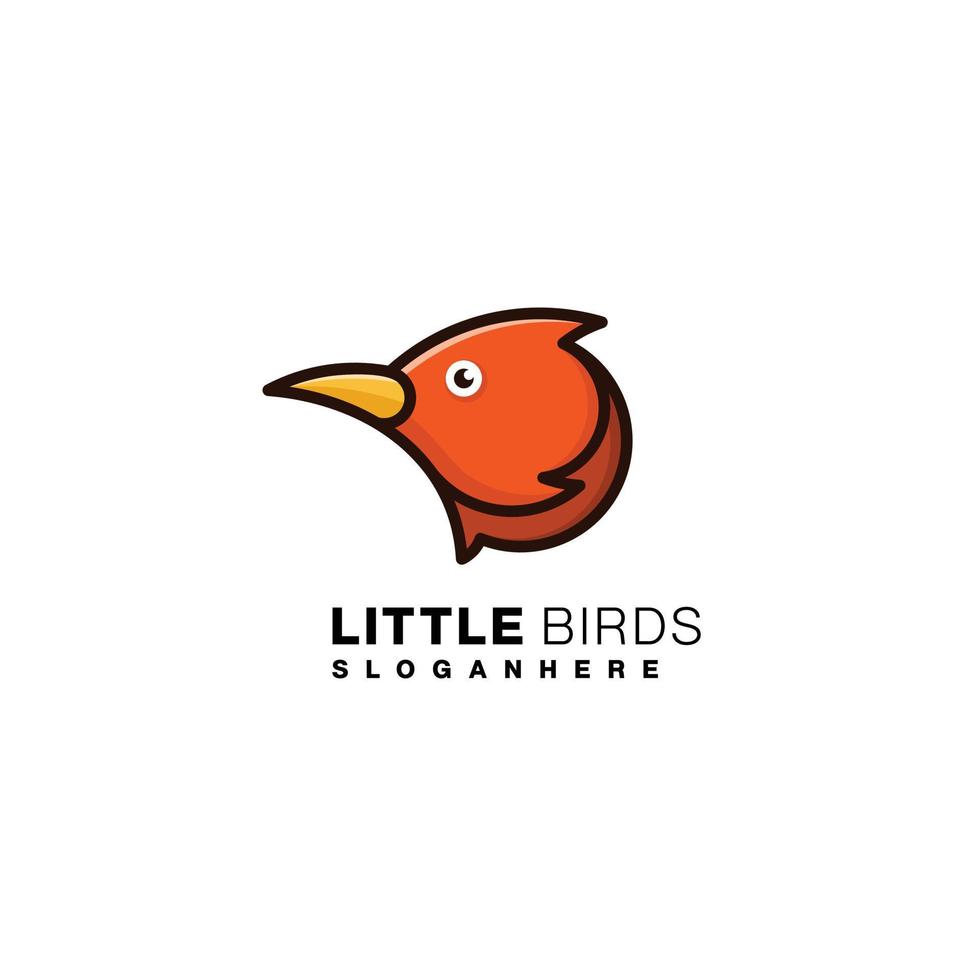 petit oiseau tête logo design coloré vecteur