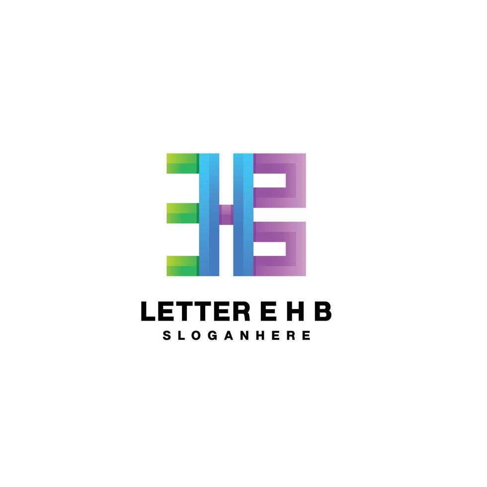 lettre e, h, b logo symbole icône pour les entreprises vecteur