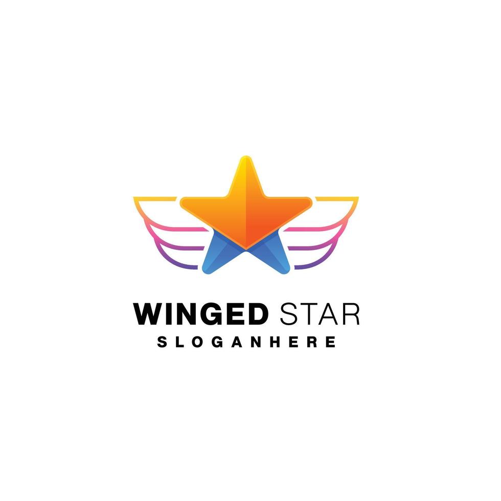 étoile aile art logo modèle conception illustration couleur vecteur