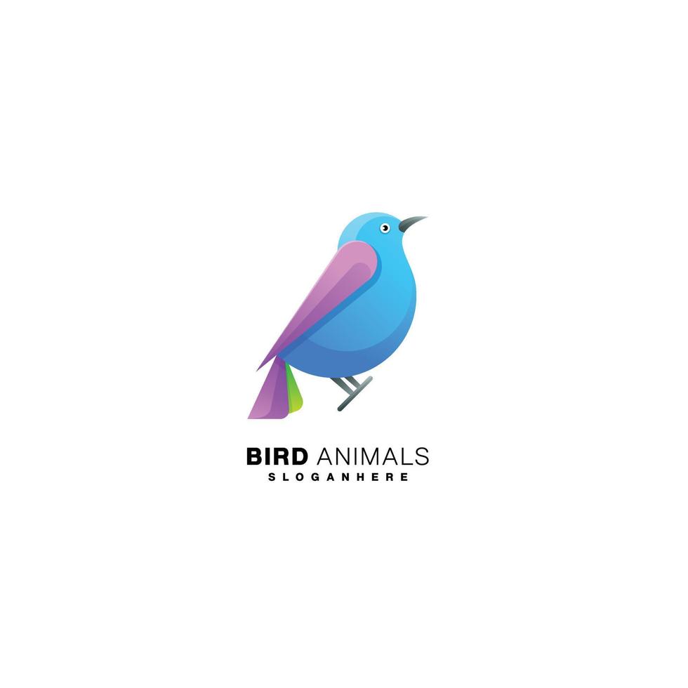 oiseau coloré logo modèle illustration design vecteur