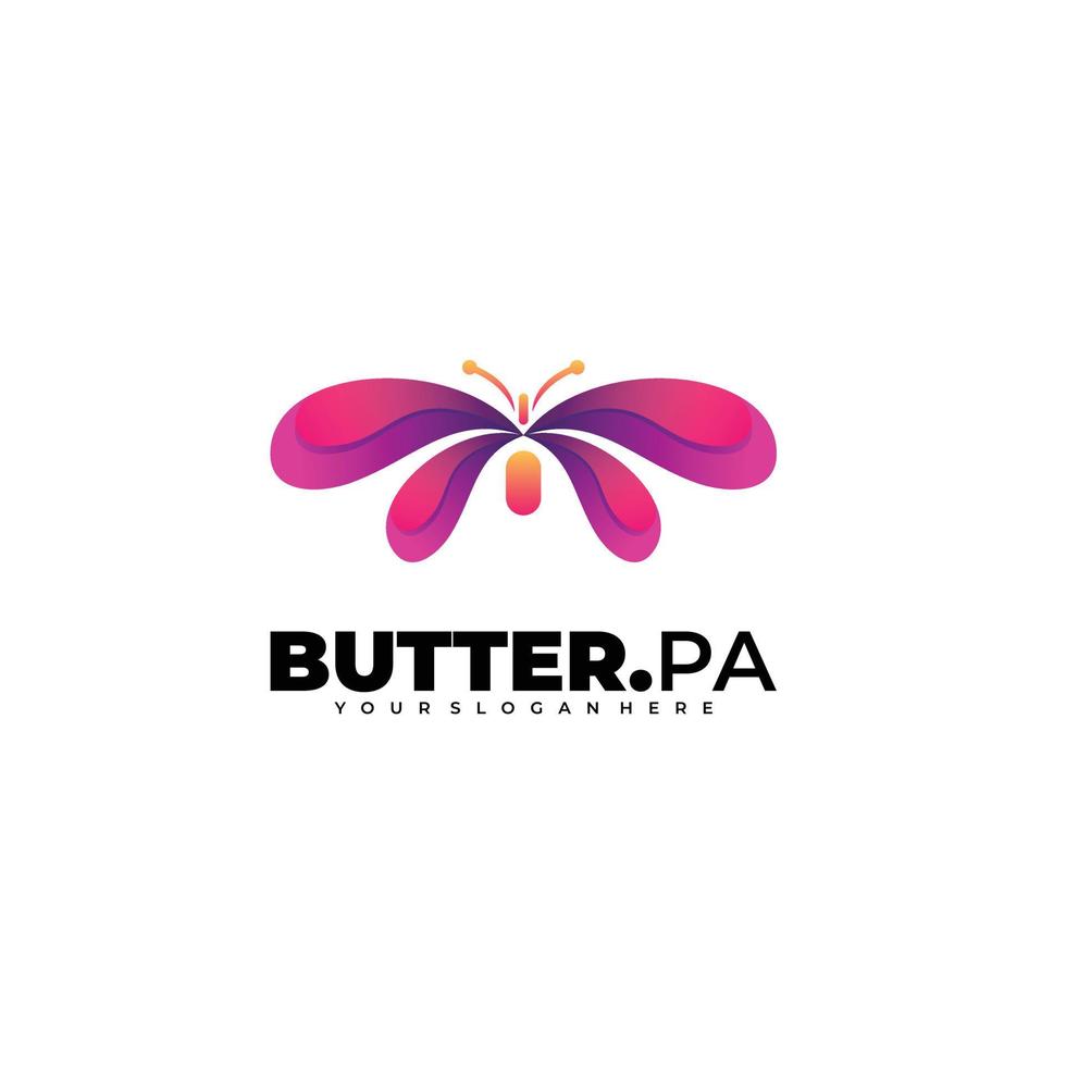 conception d'icône de couleur dégradé logo papillon vecteur